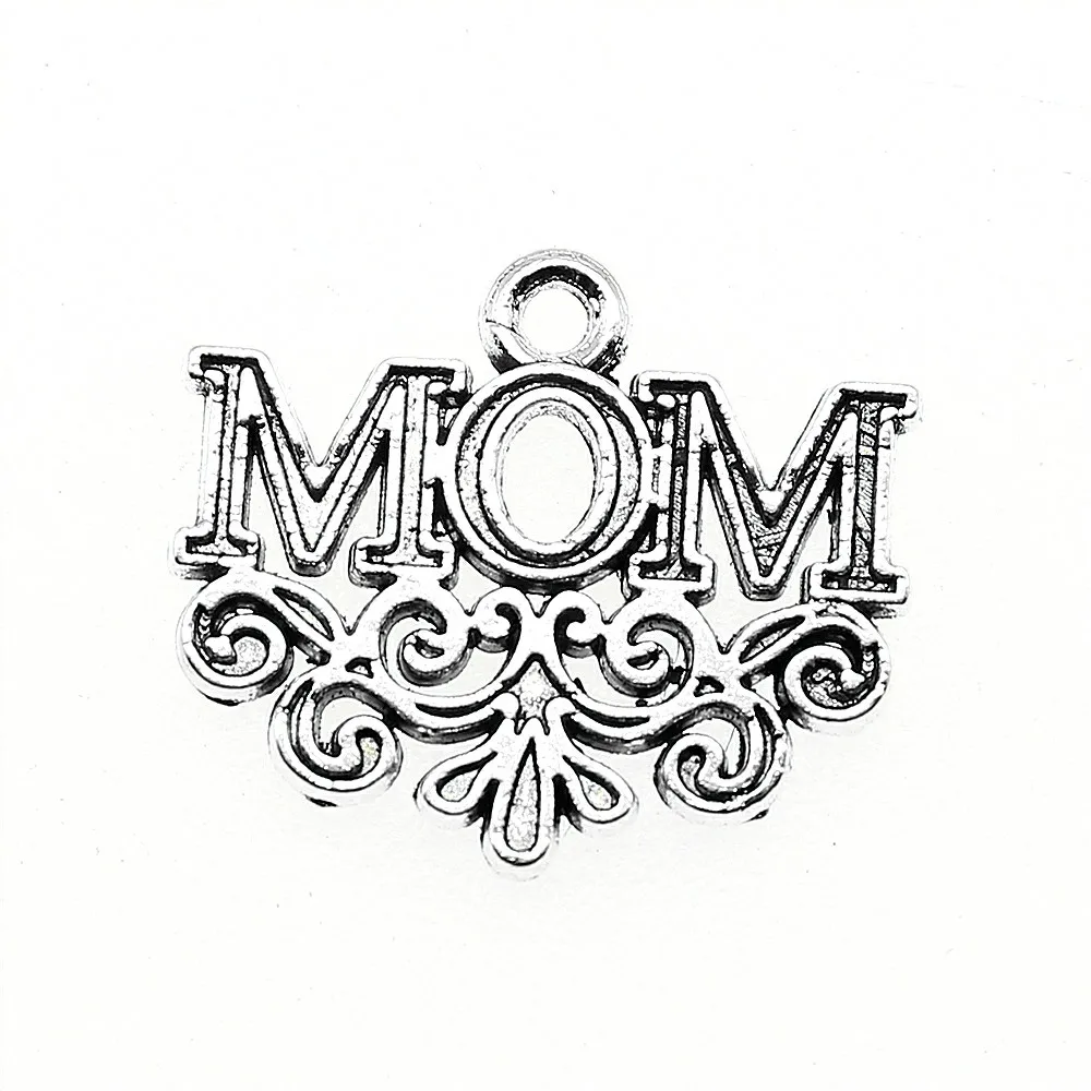 10pcs Mom Charms Mom Pendant Charm Antique Silver Tone Mom Antique Silver Charms Jewelry Making