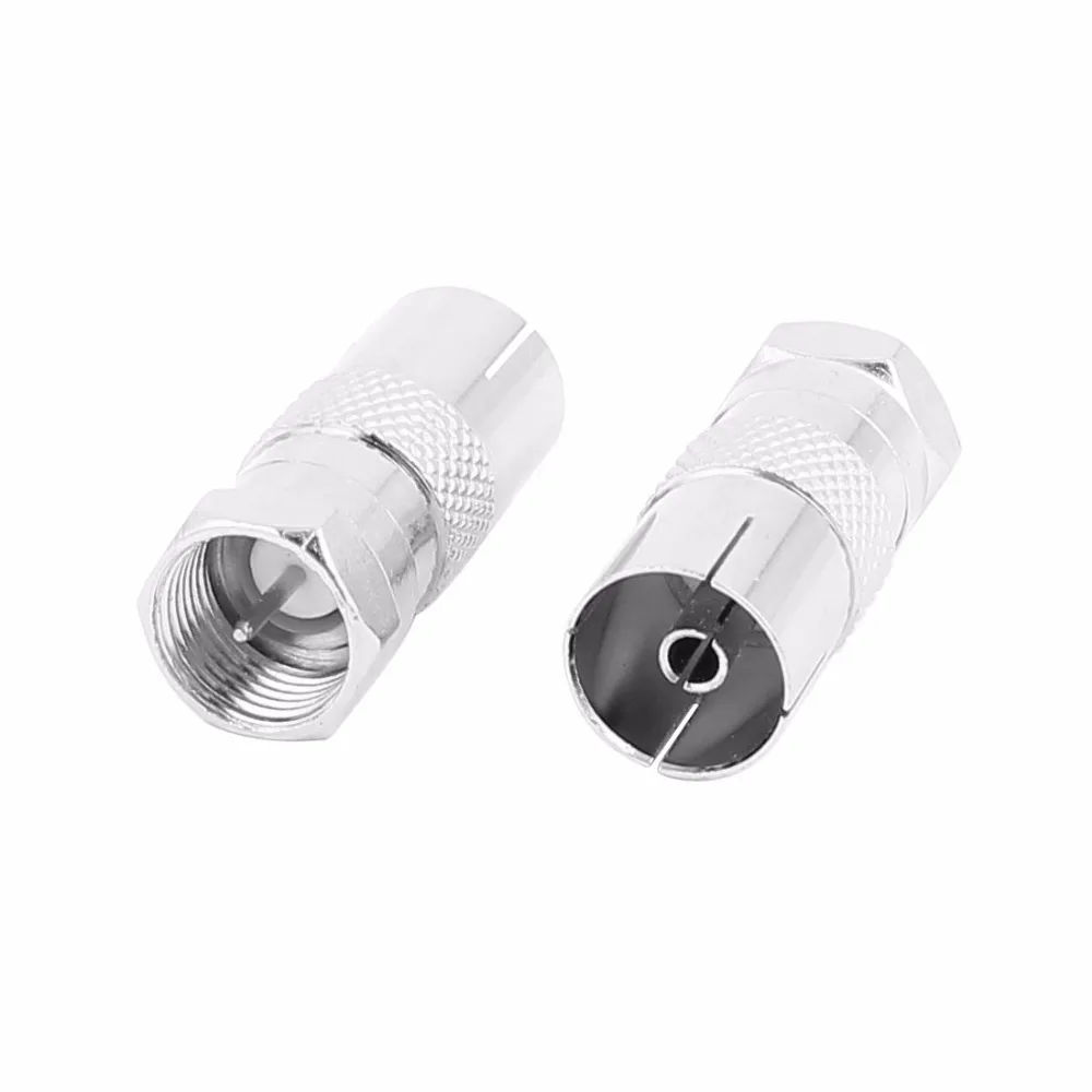 

UXCELL New Arrival 2Pcs PAL connector Female to F Male TV RF Antenna CATV FM Coaxial Adapter connector Microphone connector MIC