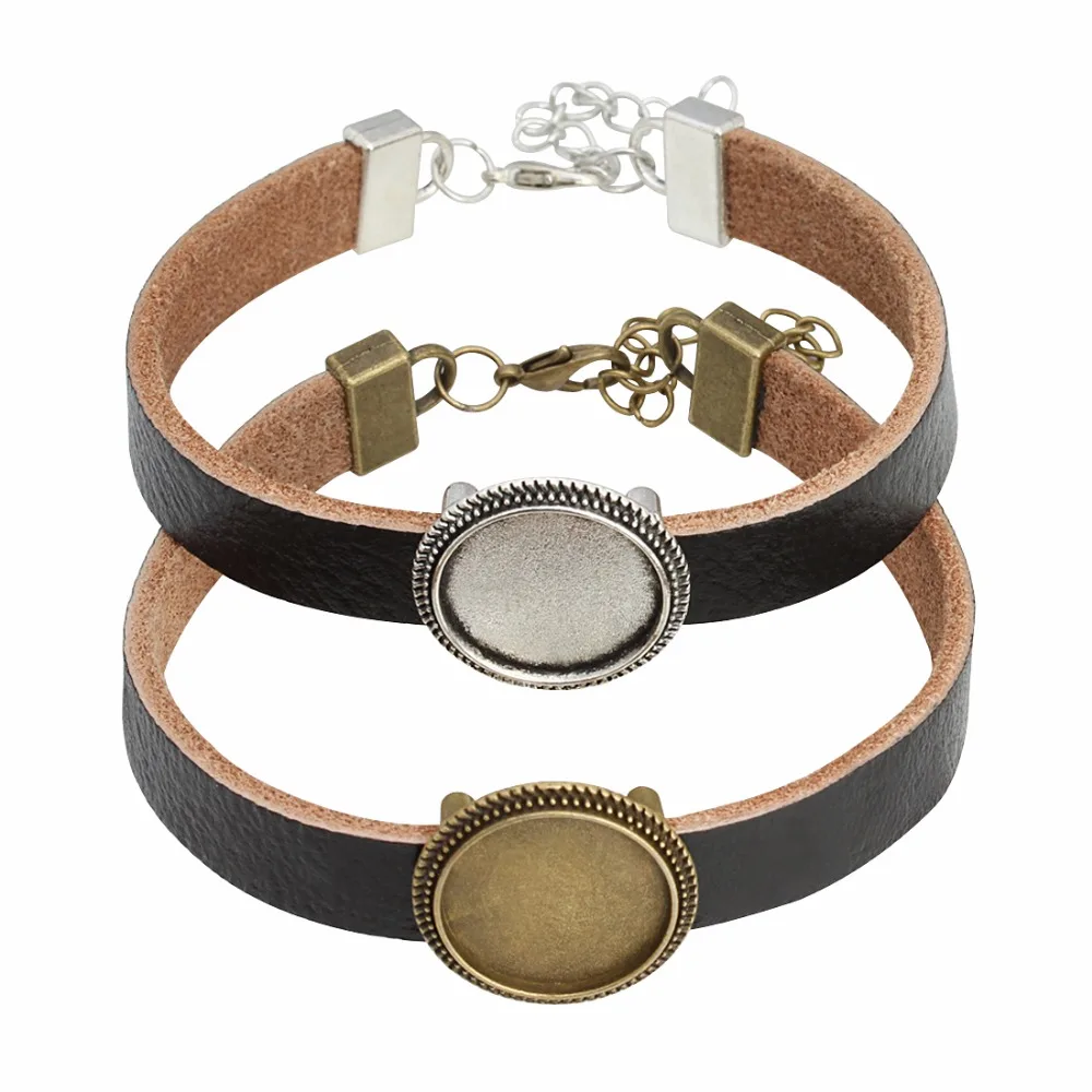 cm Antique Bronze Bracelets Bangles Settings Cabochon Cameo Base Tray Bezel...