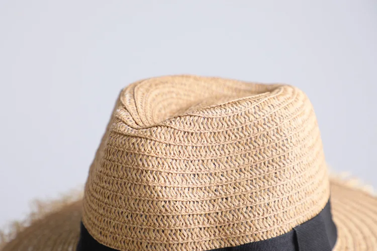 Летняя женская Солнцезащитная шляпа Повседневный отдых Соломенная шляпа Панама женский Широкий Бант края пляж джазовые Шляпы Складные Chapeau