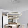 AC90-264VModern pendentif lumières pour salon salle à manger Géométrie Cercle Anneaux acrylique corps en aluminium LED Éclairage plafond Lampe ► Photo 2/6