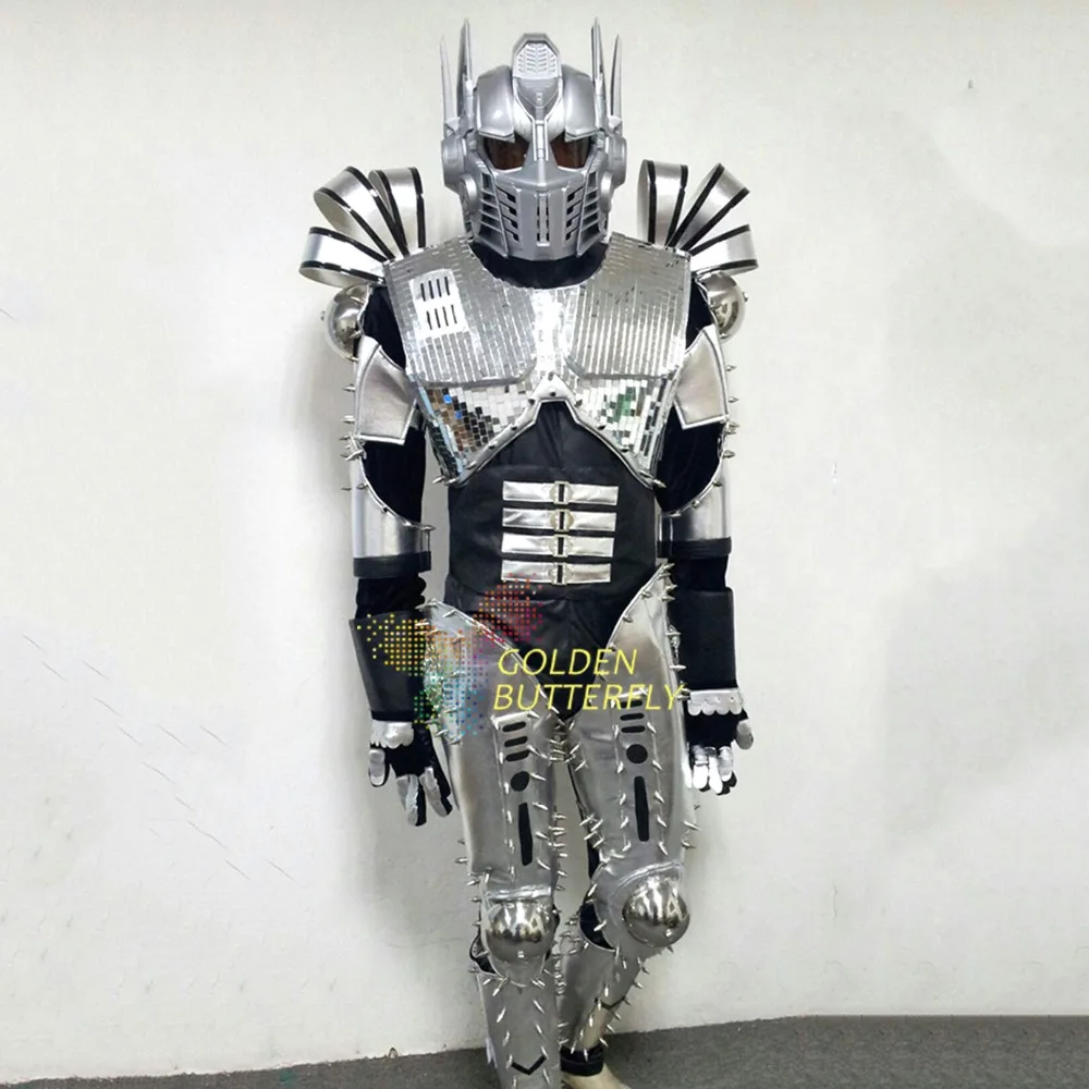 

Robot Suit LED Clothing Dance Men Interstellar Robot Luminous Costumes Show Halloween Mardi Gras Carnival science fiction movie