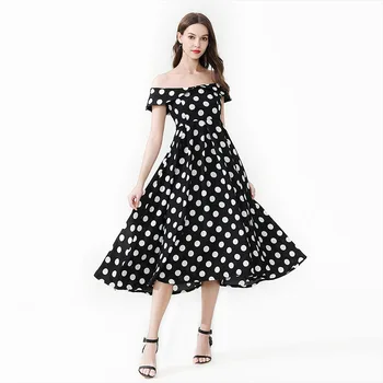 

Polka Dot Elegant Bodycon Dress Autumn 2019 Black And White Maxi Dress For Women Patry Night Clothes