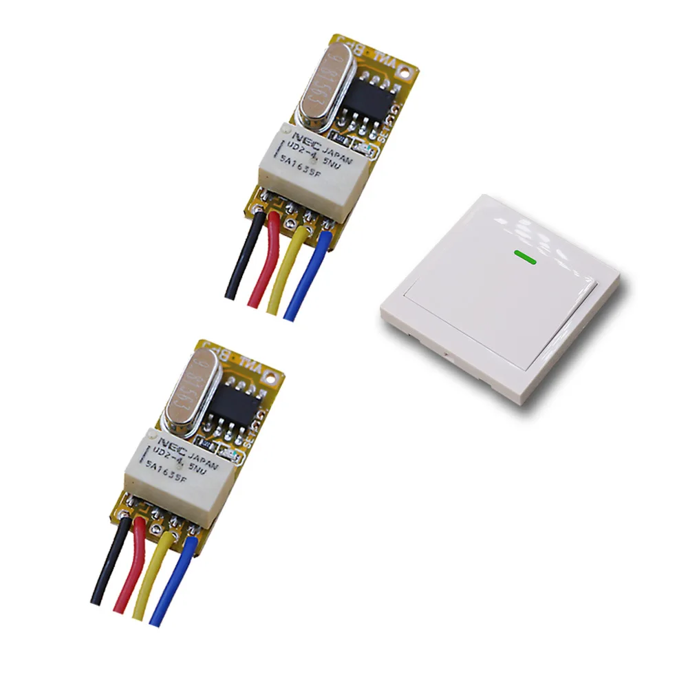 

DC 3.5v-12v Micro Wireless Remote Control Switch RF Remote Controlled Switch Mini Relay Receiver Wall Transmitter