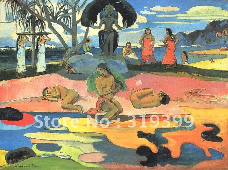 

Oil Painting Reproduction,Mahana no Atua (Day of the Gods) by ,Free Shipping,100% handmade,PG019
