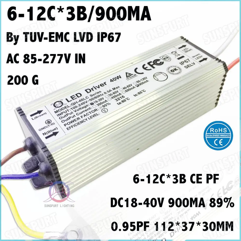 3 шт. светодиодный драйвер для потолочных ламп IP67 40 Вт|led power|led driverconstant current led |