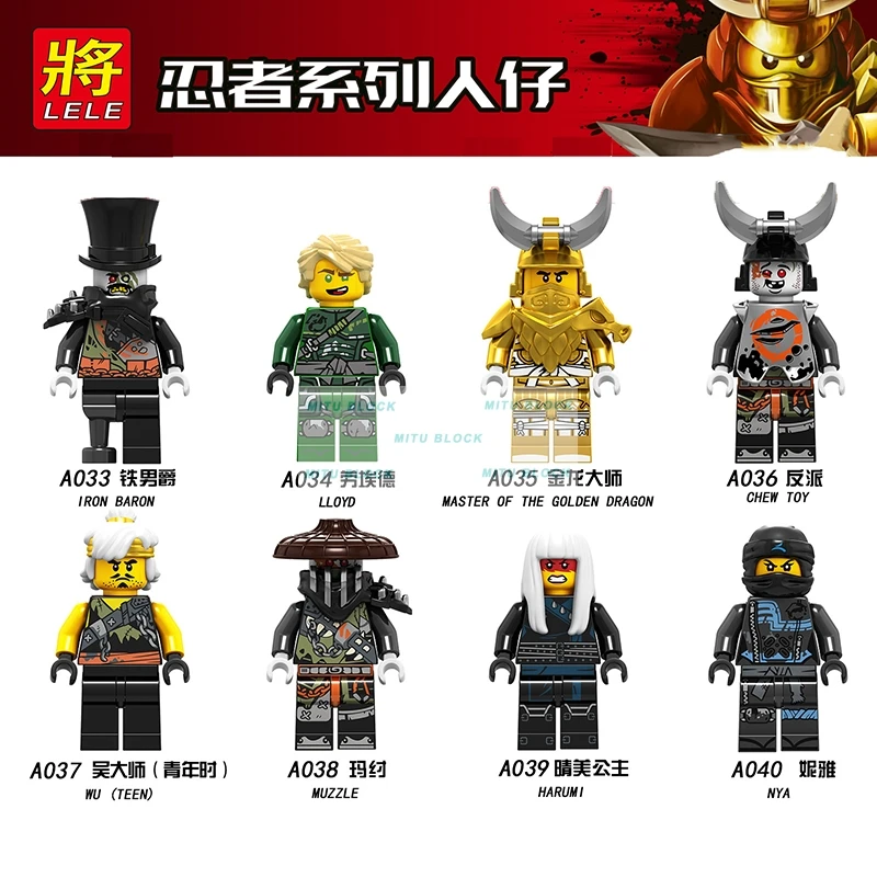 

Single Sale Ninja Movie Legoing Ninjagoes Iron Baron Lloyd Chew Toy Master Golden Dragon Muzzle Nya Legoingly Building Blocks