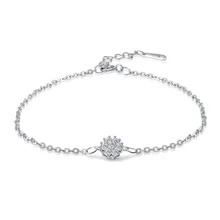 Sinya Nieve Flores Tobilleras Pulsera en plata de ley 925 para las mujeres Del Encanto del copo de nieve diseño 17 cm + 3 cm de Longitud 2017 Nueva llegada