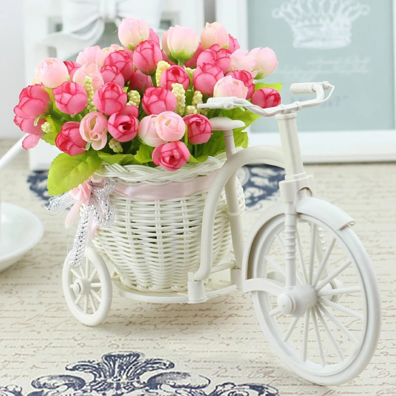 Ваза цветы искусственные шелковые цветочные корзины набор для домашнего офиса украшения дома цветы украшения для свадьбы