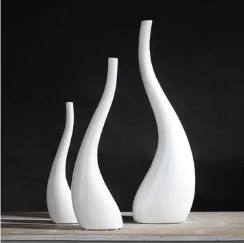 

beauty curve white ceramic creative contracted flower vase pot home decor craft room decoration handicraft porcelain figurine