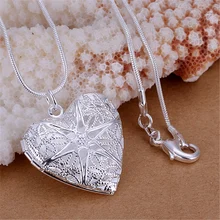Серебряный цвет для женщин ожерелье ювелирные изделия серебряные ювелирные изделия модный милый кулон-сердце змея ожерелье P185