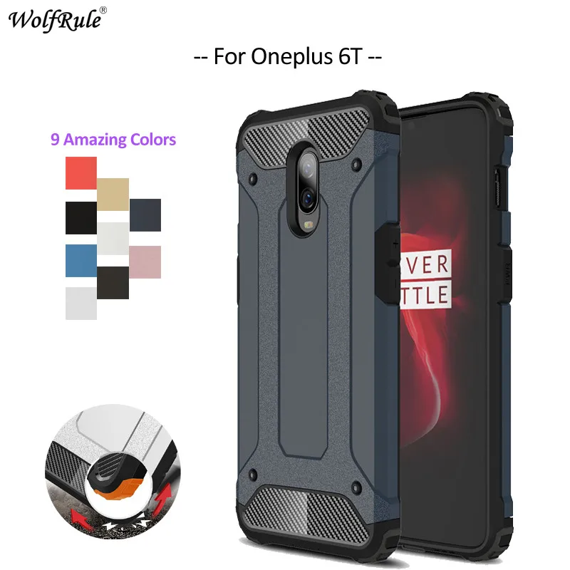 

For Cover Oneplus 6T Case TPU & PC Armor Bumper Housings Protective Back Phone Case For Oneplus 6T Cover One plus 6T 6.41''