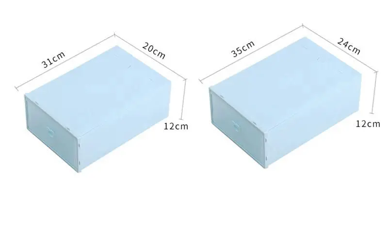 6 шт. обувь комод Штабелируемый ящик для хранения обуви коробка пластиковая прозрачная Толстая в форме сердца обувь Органайзер пылезащитный