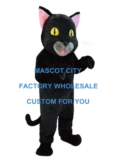 

Black Cat Mascot Costume Cartoon Character Adult Size Theme Carnival Party Cosply Mascotte Outfit Suit FIT Fancy Dress SW977