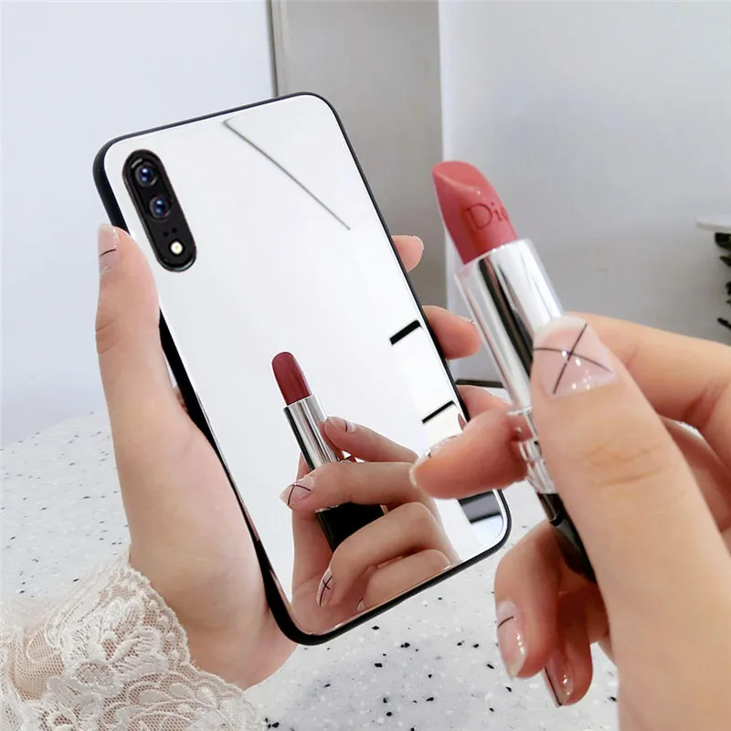 Роскошный зеркальный чехол для iphone 6 7 8 PLUS X XR XS MAX Huawei p30 pro p20 lite honor 20 9 10 p smart y6 y5 y9