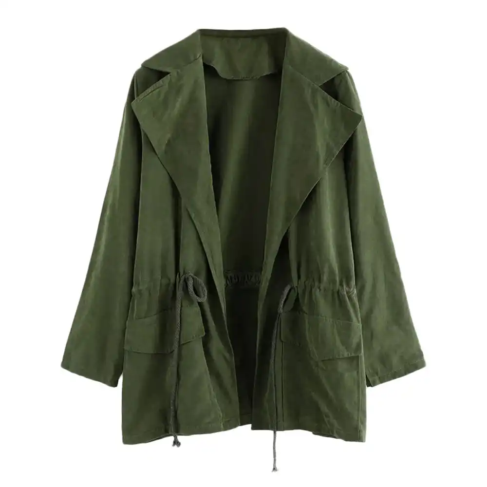 plus size olive green coat