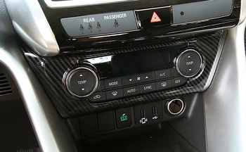 

For Mitsubishi Eclipse Cross 2018 2019 ABS Carbon Fiber Style Interior Air Condition AC Adjustment Cover Trim Car Styling
