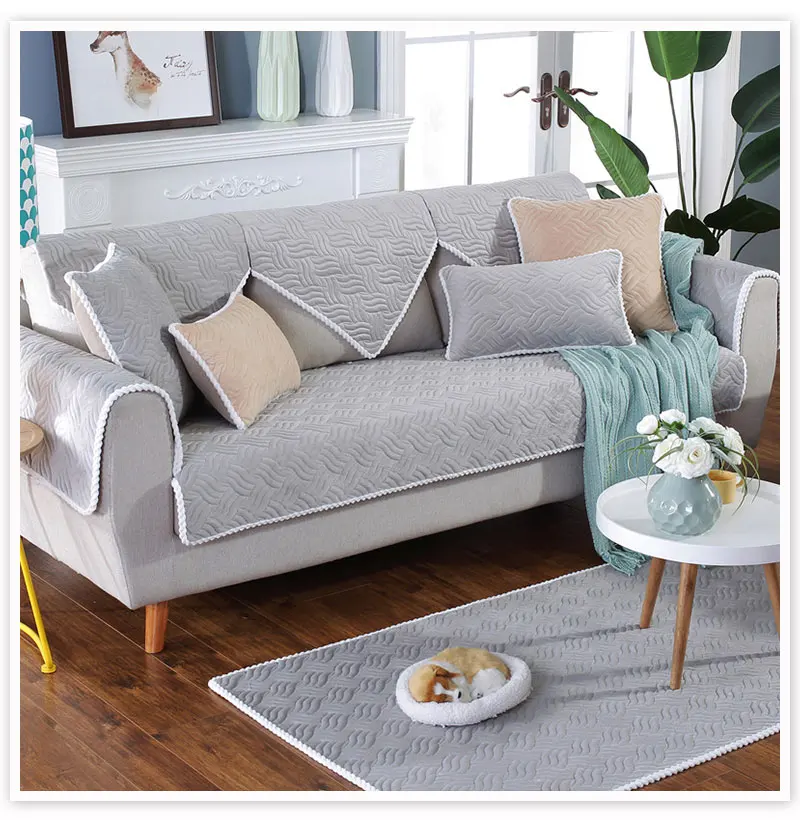 Винный красный серый цветочный стеганый плюшевый чехол для дивана cama slipcovers для гостиной мебель чехлы секционные диванные чехлы SP4883