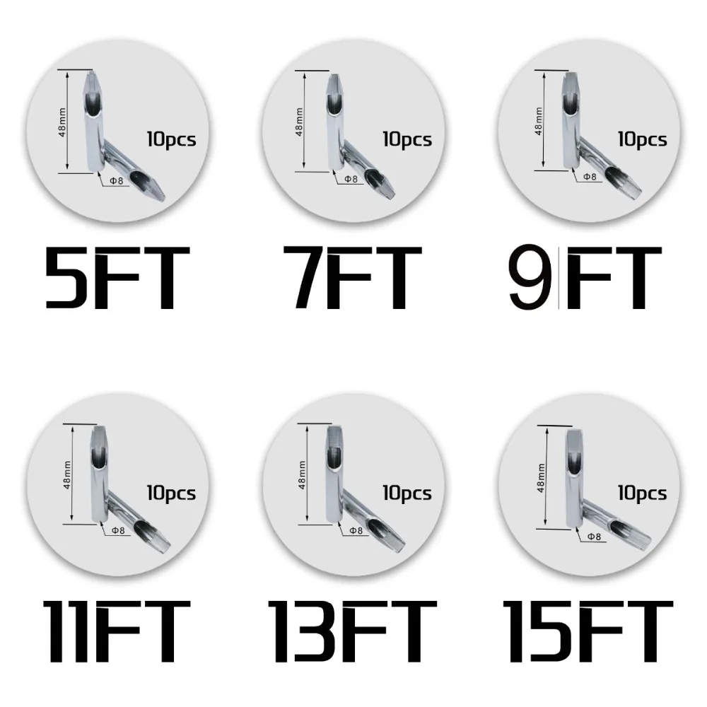 Высокое качество 10 шт. 304 Нержавеющая сталь татуировки Советы для тату мастера наконечники форсунки 5/7/9FT для иглы татуировки Аксессуары;
