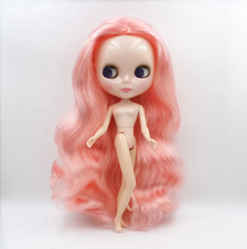 

Blygirl,Blyth doll,Honey peach pink with no bangs, curly hair, normal body, 7 joint dolls, DIY dolls, you can change the body