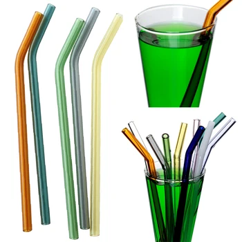 

Sale 8*180mm Bent Reusable Juice Drinking Straws Birthday Party Wedding Home Supplies