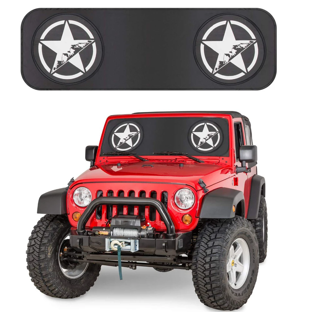 L&U Windshield Sunshade Heat Shield Sun mat for Jeep Wrangler JK TJ LJ YJ 1985-2019 L&U Windshield Sunshade Heat Shield Sun mat for Jeep Wrangler JK TJ LJ YJ 1985-2019
