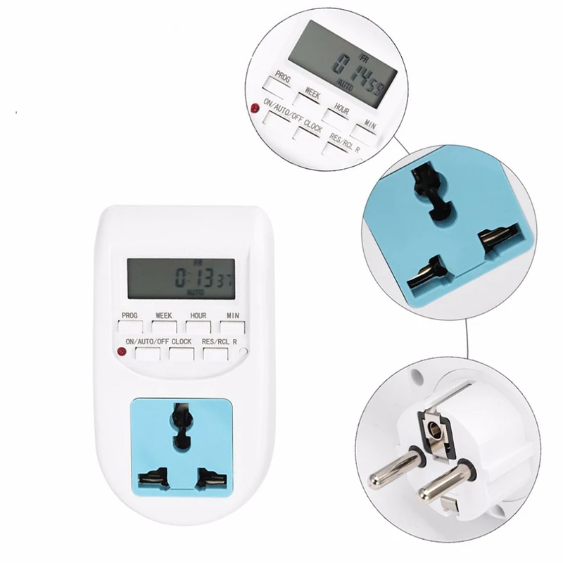 Timer Socket Smart Power Socket EU Plug Programmable Electronic Digital Timer Switch Energy Saving 220-240V 10A Automatic switch (5)