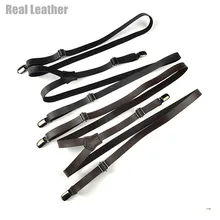 Натуральная кожа на подтяжках 4 клипы Длина Регулируемая теплые на подтяжках