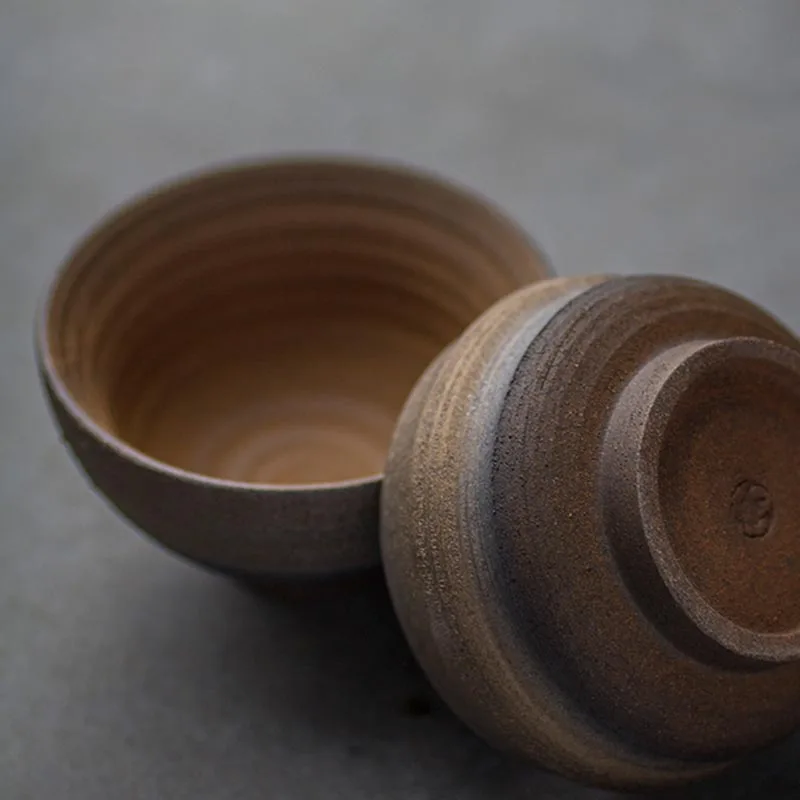 Дзен японский стиль винтажная грубая керамика чайная чашка ручной работы