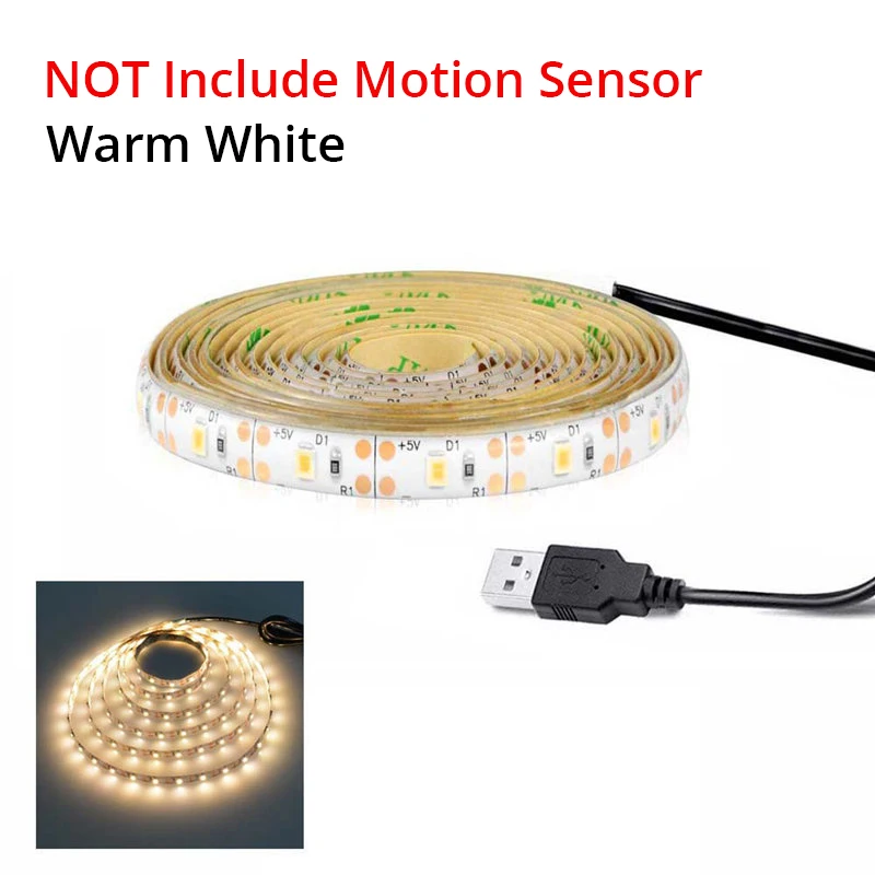 USB LED Strip Новинка беспроводной PIR датчик движения светодиодный светильник лампа 1 м-3 м 5 в USB Светодиодная лента лампа кухонный шкаф Спальня Ночной светильник ing украшение - Цвет: USB LED Strip