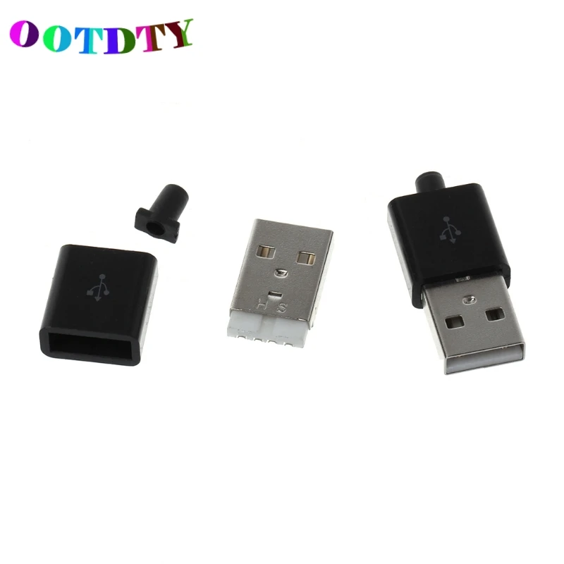 OOTDTY 10 шт. DIY USB 2 0 Тип A штекер 4P адаптер разъем с пластиковой оболочкой