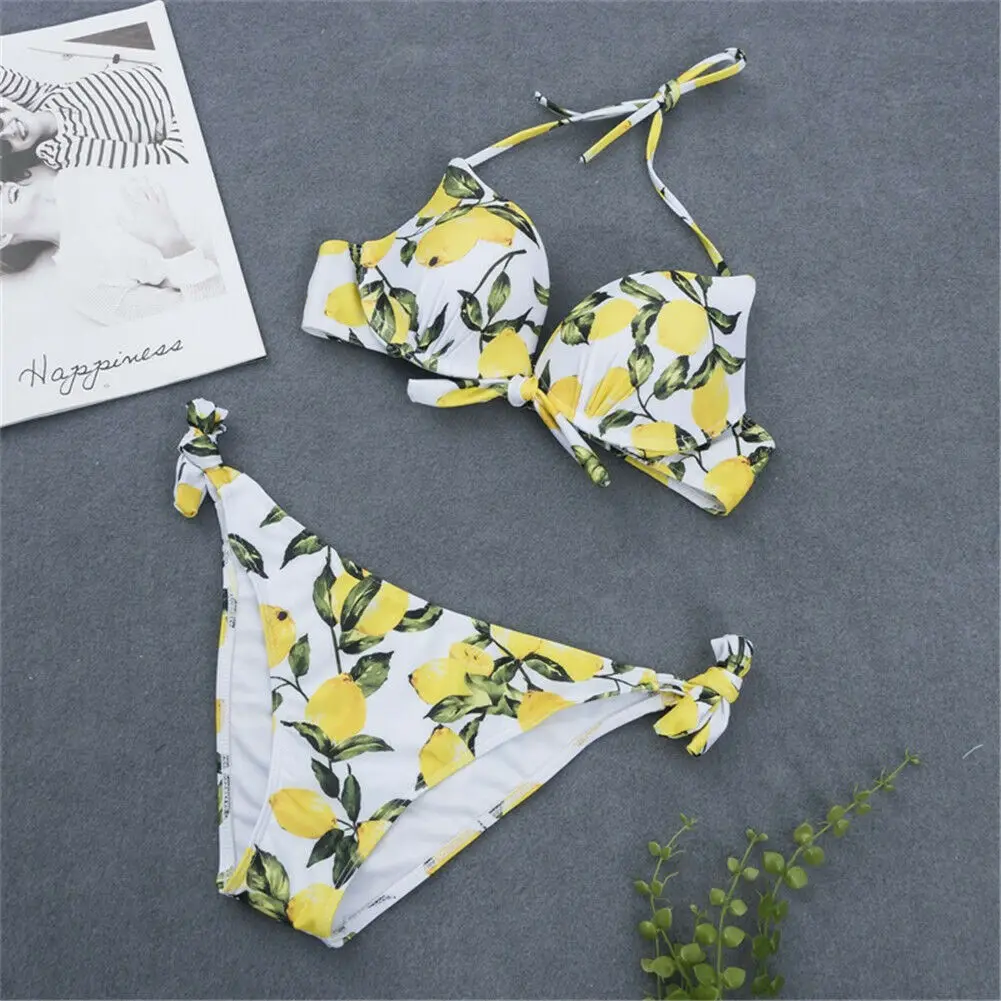 

Women Push-up Padded Bra Bikini Set Triangle Swimwear Swimsuit Bathing Beachwear