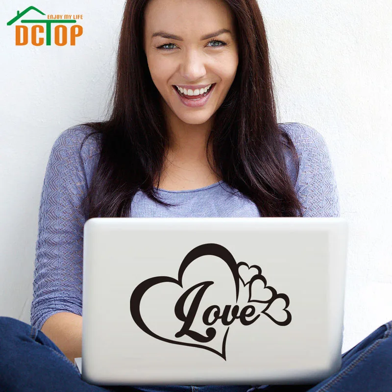 

DCTOP Love Hearts Symbol Computer Sticker Removable Vinyl Adhesive DIY Wall Stickers Decals Romantic Wall Decor
