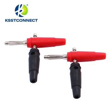 

BP413 10Pcs 4mm Solderless Side Stackable Banana Plug Connector Copper