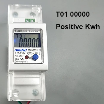 65A 100A 230 В 50 Гц 60 Гц Напряжение тока положительная обратная активная Реактивная мощность однофазная din-рейка кВт-ч Ватт час счетчик энергии