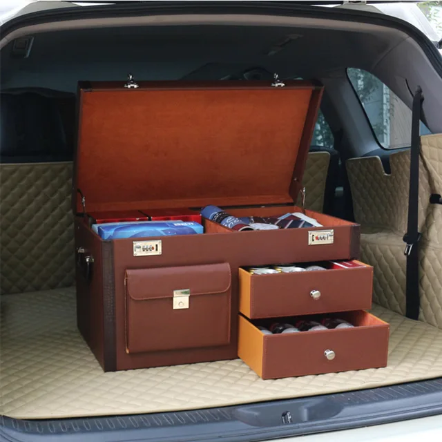 Luxury suv car trunk organizer box car storage box auto trunk bag for