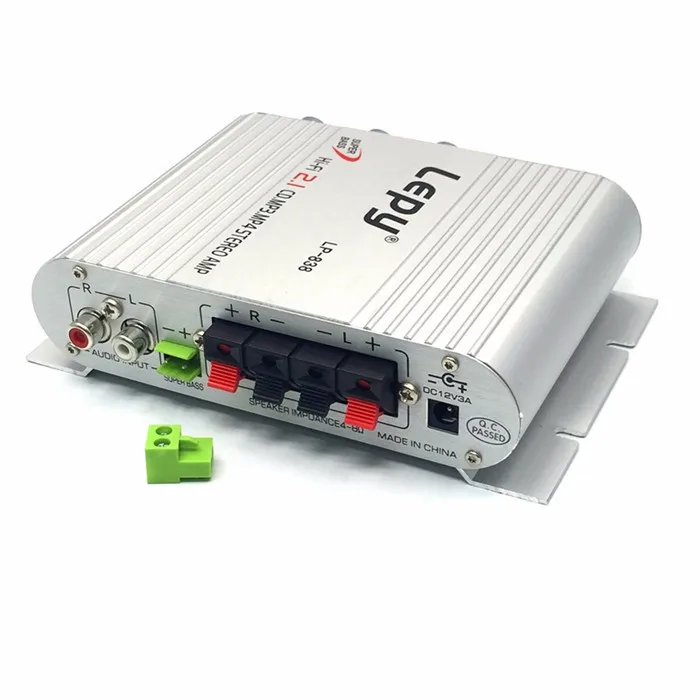 Wholesale 100% Original Brand Lepy Lp-838 2.1 3 Channel Stereo Mini Computer Car Amplifier 3.5mm Headphone out Subwoofer Out keyboard amp