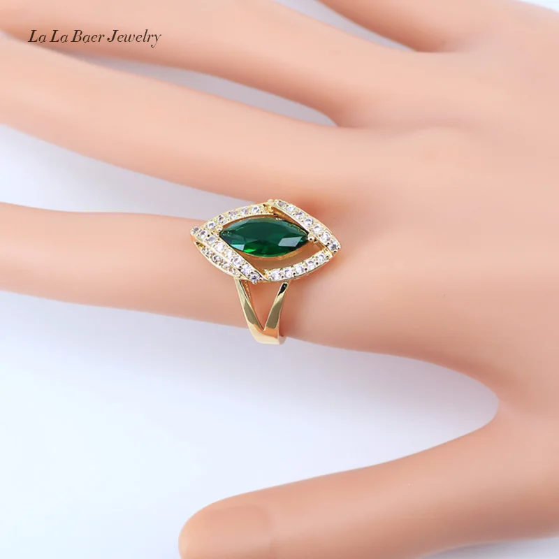 L& B Лучший Подарок на годовщину золотой цвет зеленый создан Изумрудный браслет из белого циркония свадебный набор украшений для женщин