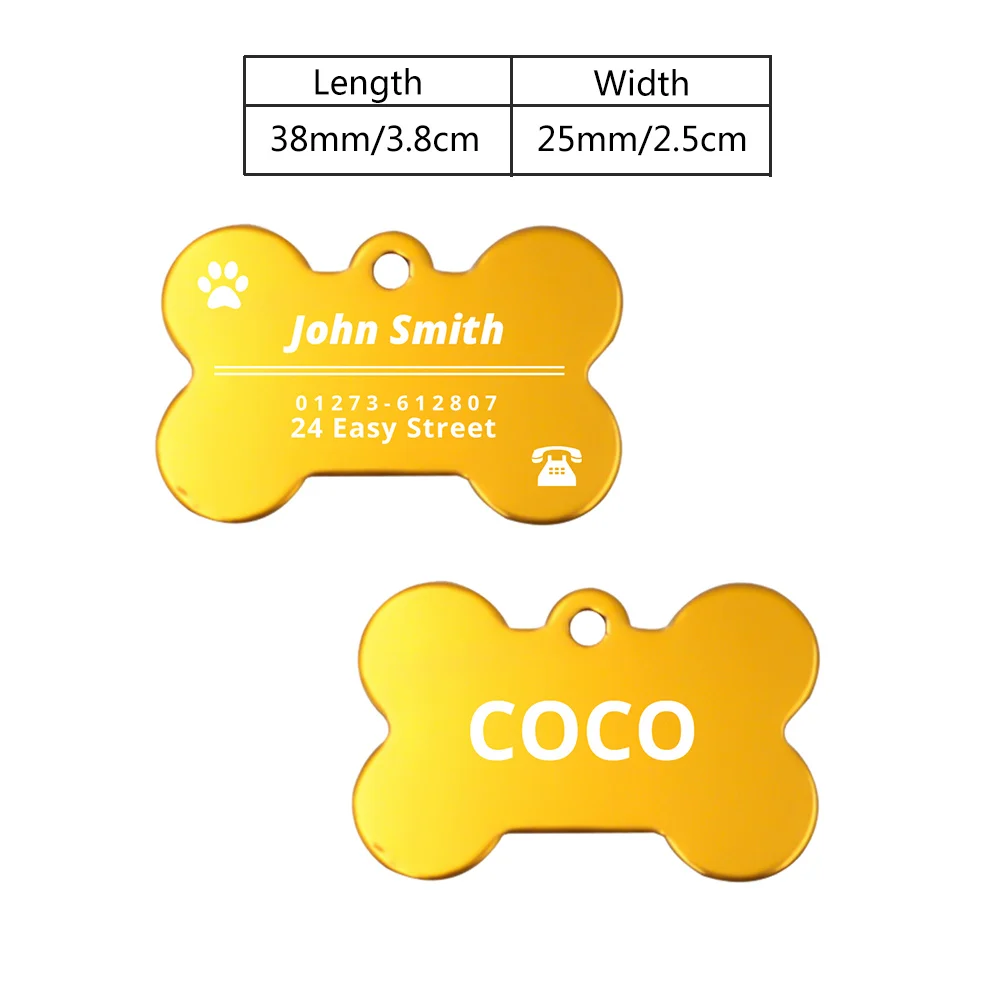 Personalized Dog ID Tags Engraved Metal Tag for Small Dogs Name Collar for Cat Puppy Pet Accessories Customized Name Tags 