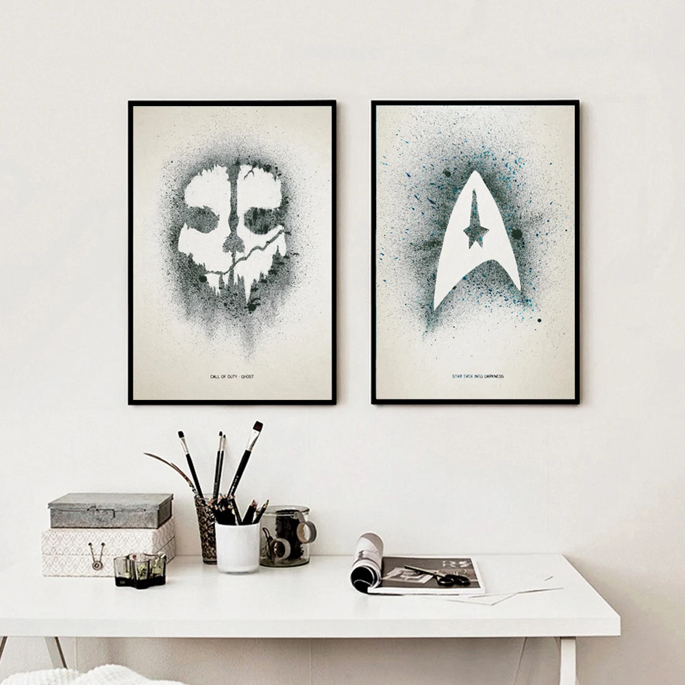 Watercolor Splashing Arts Modern Game Movie Call Of Duty Star Trek