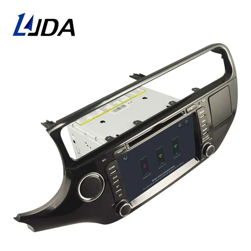 Discount LJDA Android 9.1 Car DVD Player For KIA Rio K3 2015 2016 GPS Navigation 2 Din Car Radio Multimedia WIFI Stereo IPS Auto Audio 3