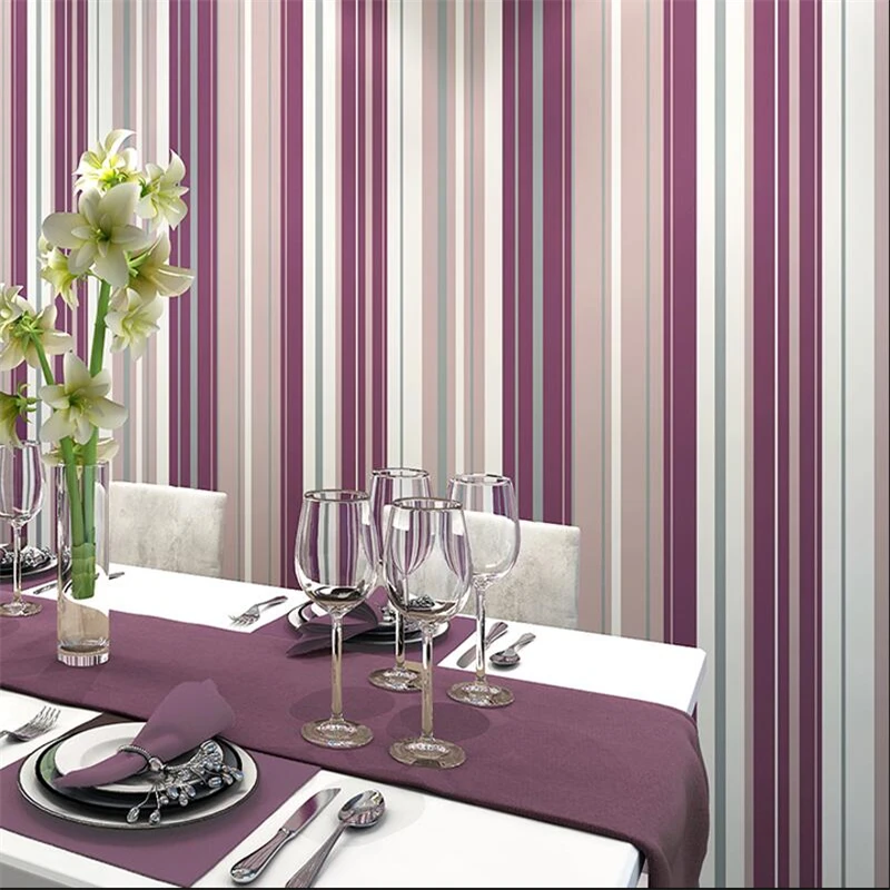 Simple and clean modern wallpaper Nordic style papel de parede living room study bedroom purple red vertical stripes wall paper Simple and clean modern wallpaper Nordic style papel de parede living room study bedroom purple red vertical stripes wall paper