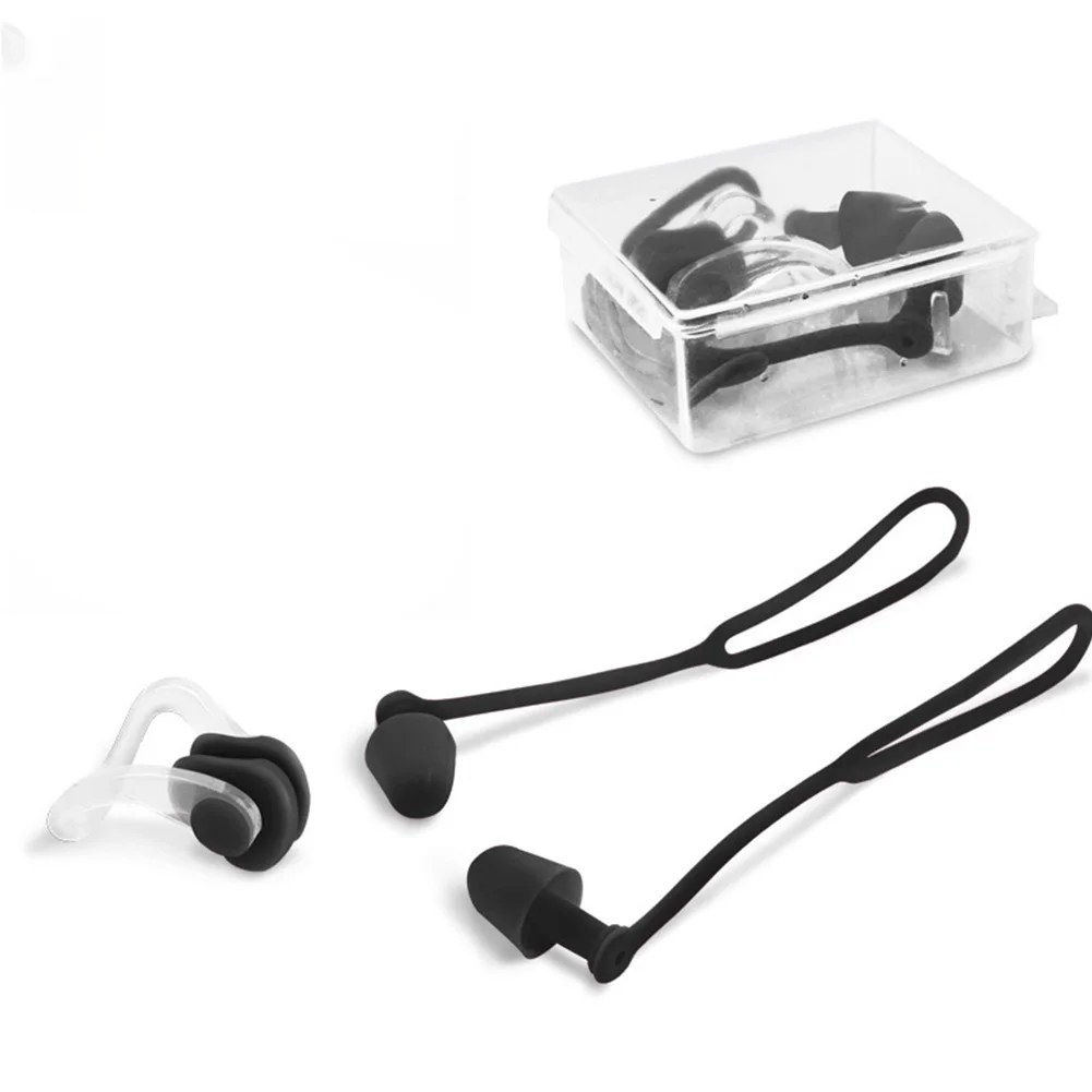 

Non-toxic Protector Silicone Sports Nose Clip With Rope Soft Swimming Diving Earplugs Comfortable Waterproof Surfing