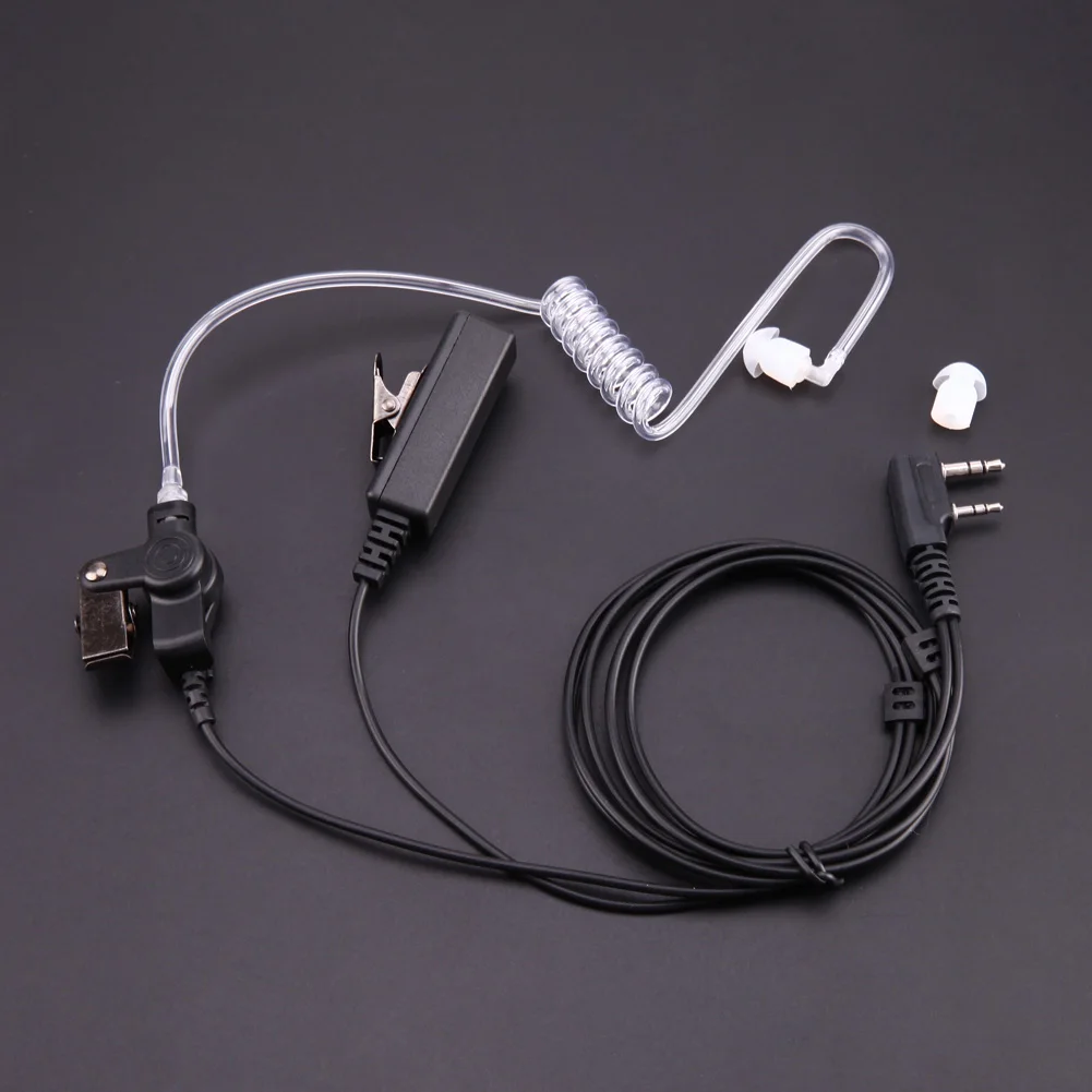 

2 Pin PTT Throat Microphone Covert Acoustic Tube Earpiece Headset Headphone for Baofeng UV-5R HYT PUXING Two Way Radio