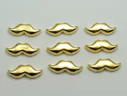 100 Золото Тон металлик Акриловые борода Шпильки 18x8 мм Нет отверстие сотовый телефон деко