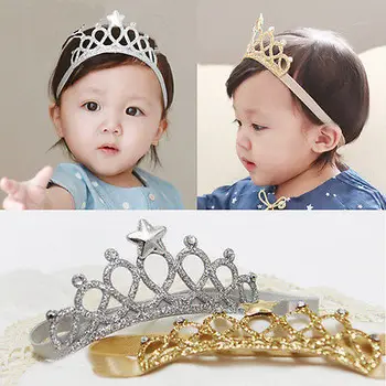 

1PC Girls Kids Children Baby Elastic Princess Party Crown Tiara Hair Head Band Crown molding baby hair band