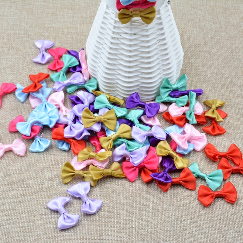 50pcs/lot Ribbon Bow-Knot 3cm Handmade Home Wedding Party Ribbon Cake Clothing Decoration Scrapbooking DIY Crafts Supplies