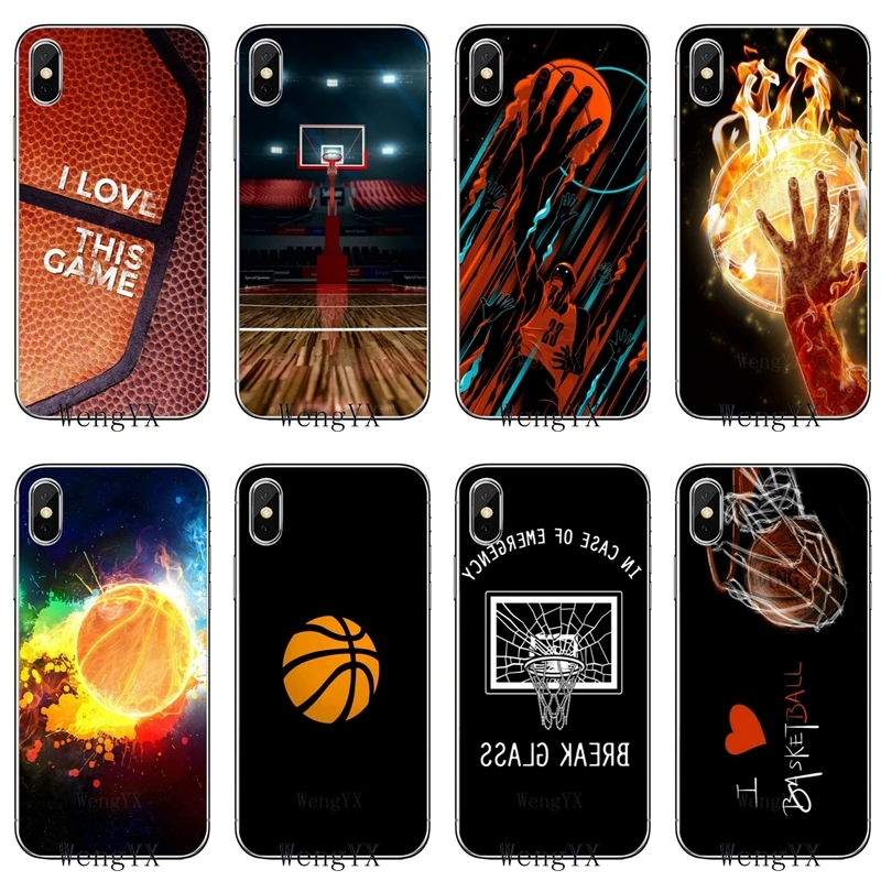 

For Apple iPhone X XR XS Max 8 7 plus 6s 6 plus SE 5s 5c 5 4s 4 i love Dunk basketball ball Luxury TPU Soft phone cover case