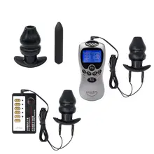 Electric Shock Anal Sex Toys Hollow Anal Plugs Dildo Vibrators Anal Stimulstion Msddsger