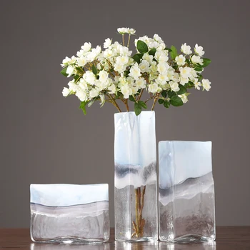 

Modern translucent glass vase ornaments glass terrarium flower vases Crafts jarrones decorativos moderno home wedding decoration